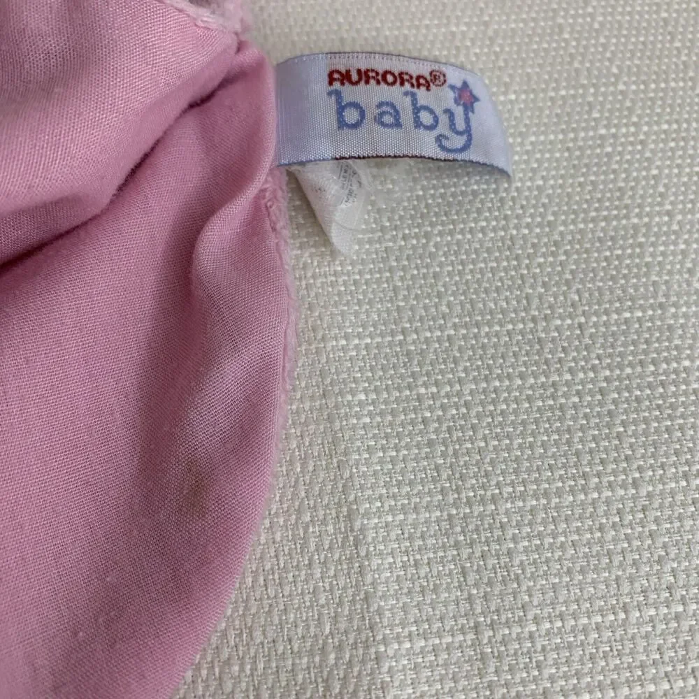 AURORA Baby Girl Pink Bear Star Lovey Security‎ Blanket Soother Puppet Knot Tie
